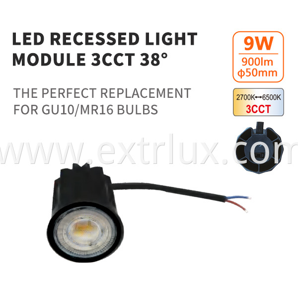 9W 3CCT LED recessed module downlight